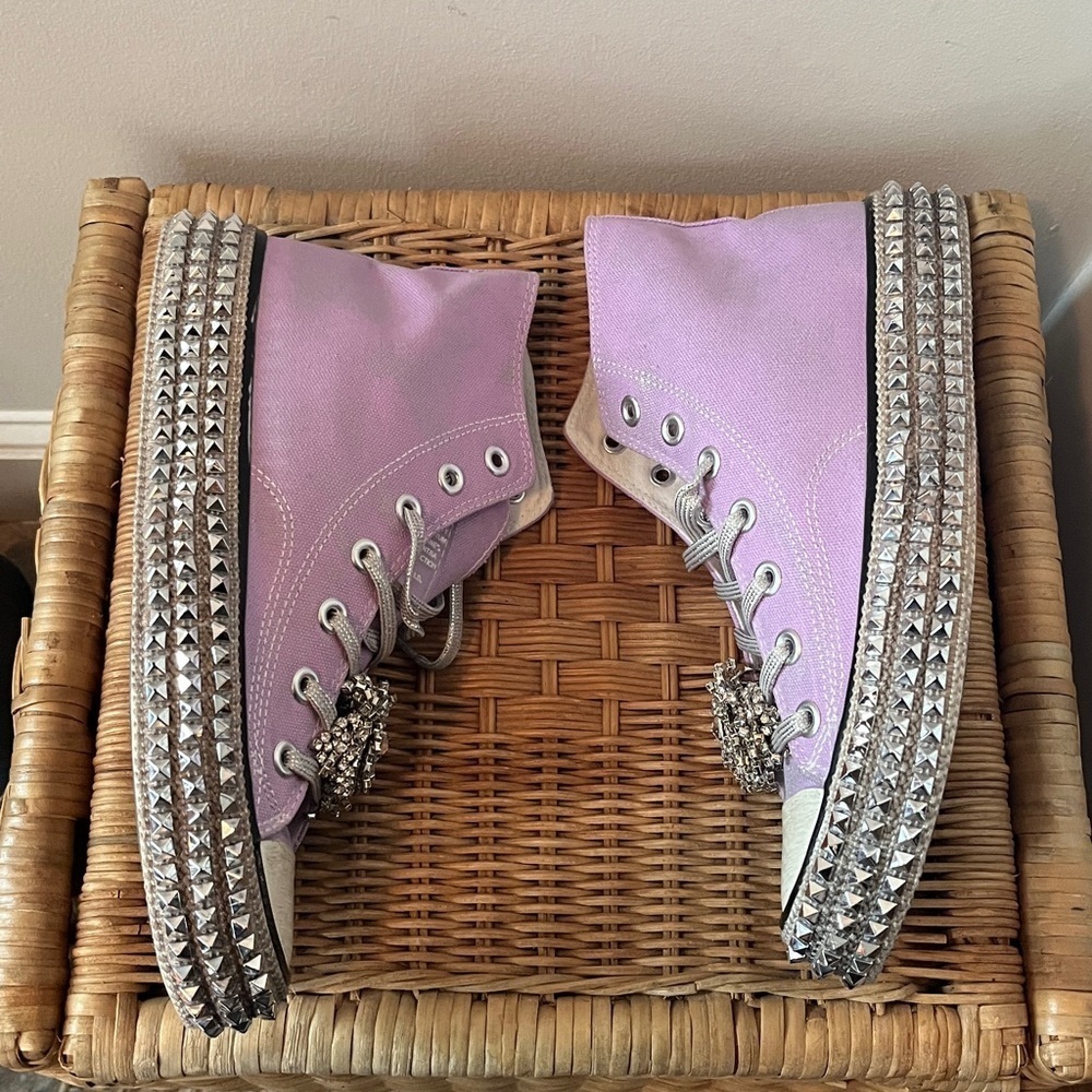 Free People x Nan-Ku Cruise Studded High Top Sneakers Size 9 NIB - Picture 9 of 16